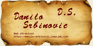 Danilo Srbinović vizit kartica